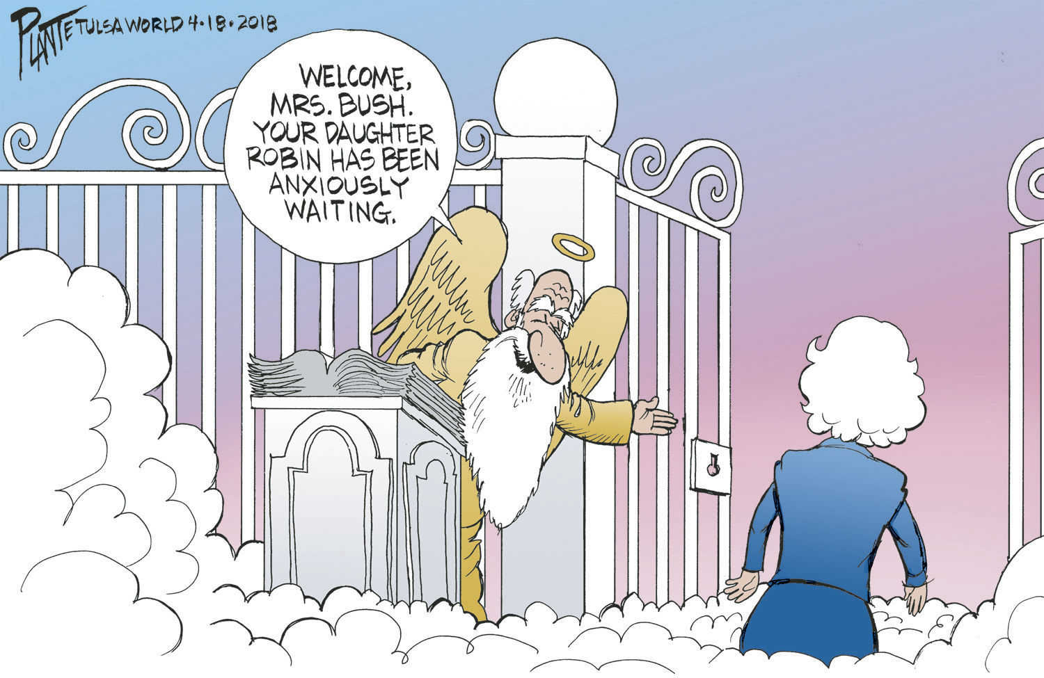 Bruce Plante Cartoon: Barbara Bush